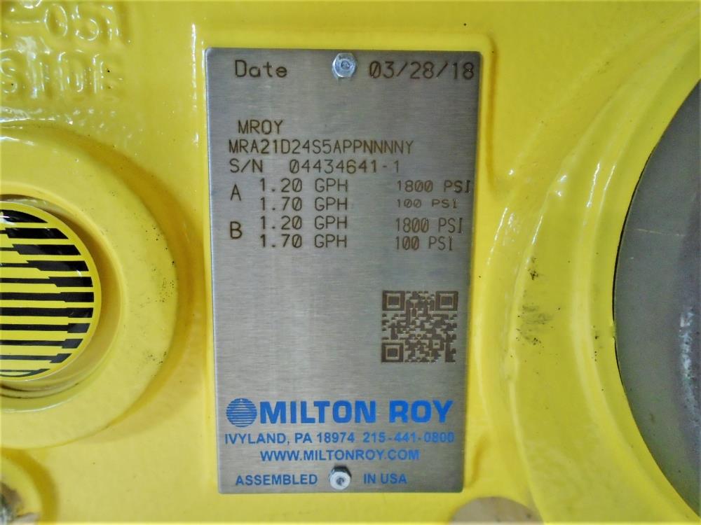 Milton Roy Metering Pump MRA21D24S5APPNNNNY w/ Baldor Motor